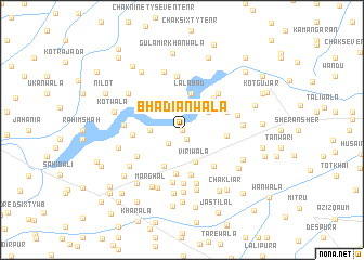 map of Bhadīānwāla