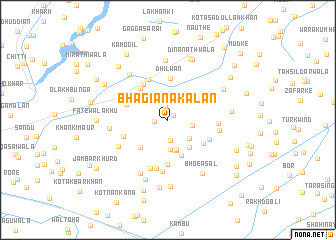 map of Bhagiāna Kalān