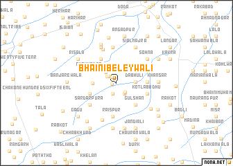 map of Bhaini Beleywāli