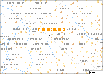 map of Bhaknānwāla