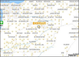 map of Bḩamdūn