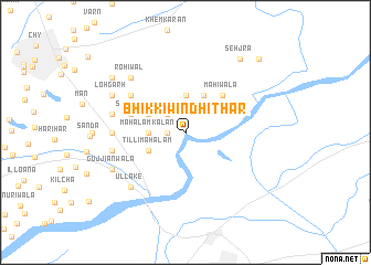 map of Bhikkīwind Hithār