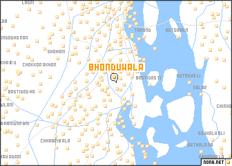 map of Bhondūwāla