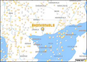 map of Bhonkanwāla