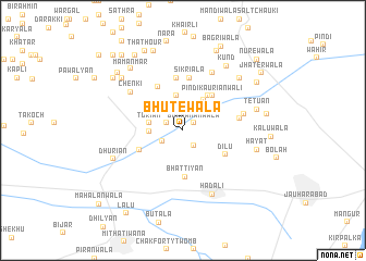 map of Bhutewāla