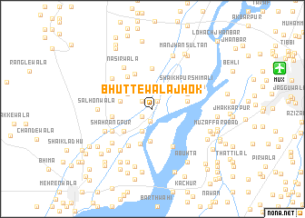 map of Bhuttewāla Jhok