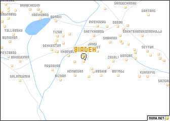 map of Bīādeh