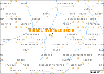 map of Biadoliny Radłowskie
