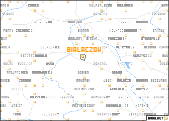 map of Białaczów