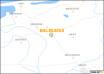 map of Białogarda