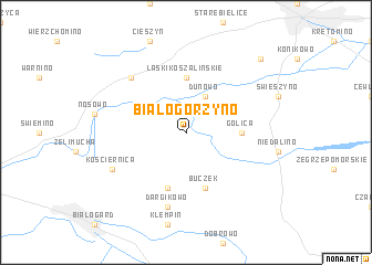 map of Białogórzyno