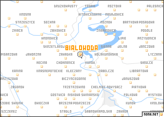 map of Białowoda