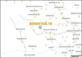 map of Bīāmeh-ye ‘Olyā