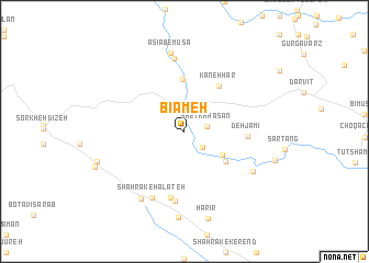 map of Bīāmeh