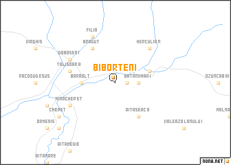 map of Biborţeni