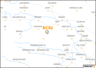 map of Bicău