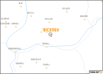 map of Biçenek