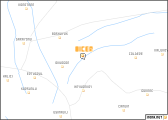 map of Biçer
