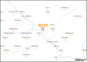 map of Biçer