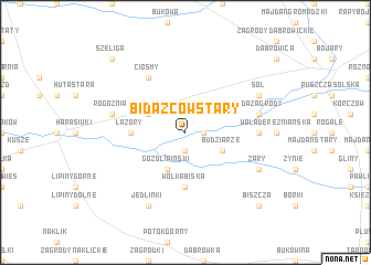 map of Bidazców Stary