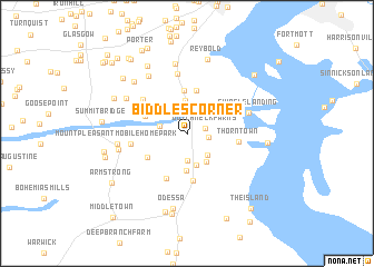 map of Biddles Corner