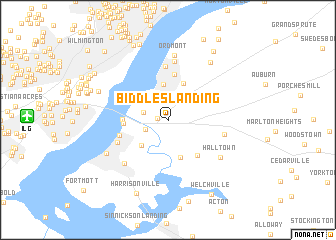 map of Biddles Landing