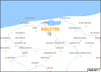 map of Bieczyno