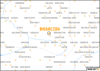 map of Biedaczów