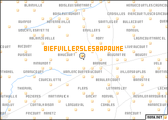 map of Biefvillers-lès-Bapaume