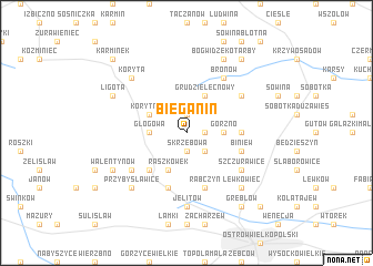 map of Bieganin