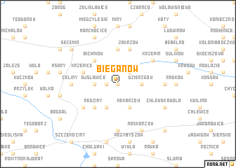 map of Bieganów