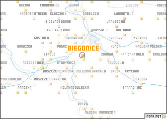 map of Biegonice