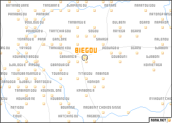 map of Biégou