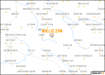 map of Bieliczna