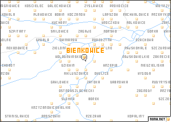 map of Bieńkowice