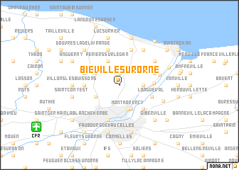 map of Biéville-sur-Orne