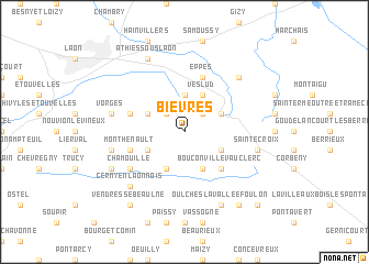 map of Bièvres