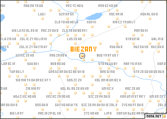 map of Biezany