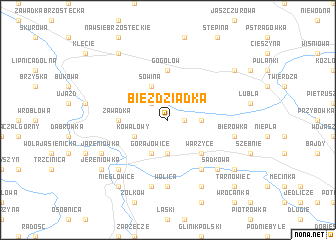 map of Bieździadka