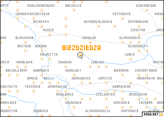 map of Bieździedza