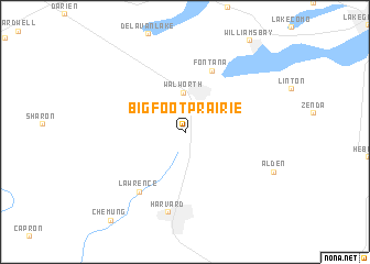 map of Big Foot Prairie