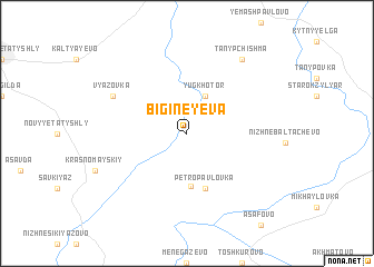 map of Bigineyeva