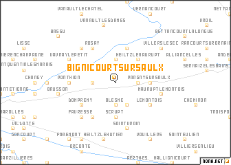 map of Bignicourt-sur-Saulx
