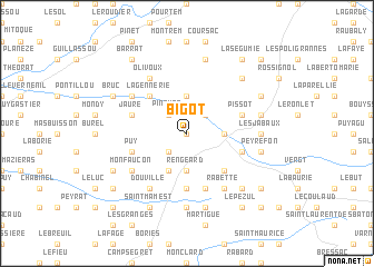 map of Bigot