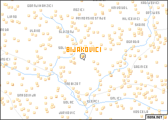 map of Bijakovići