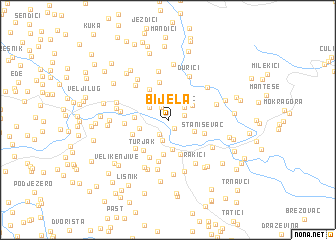 map of Bijela