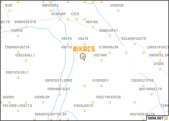 map of Bikács