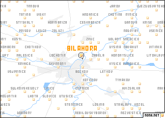 map of Bílá Hora