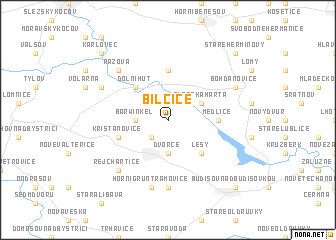 map of Bílčice