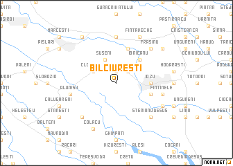 map of Bilciureşti